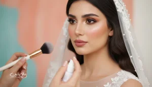 میکاپ عروس برای عکس و مراسم با هماهنگی نور، نوع پوست و رنگ لباس؛ فینیش نیمه مات و آرایش چشم تعریف شده