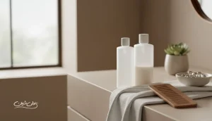 تصویر شامپو و نرم کننده بدون برند کنار شانه دندانه درشت برای راهنمای انتخاب شامپو و نرم کننده مناسب و مراقبت از مو