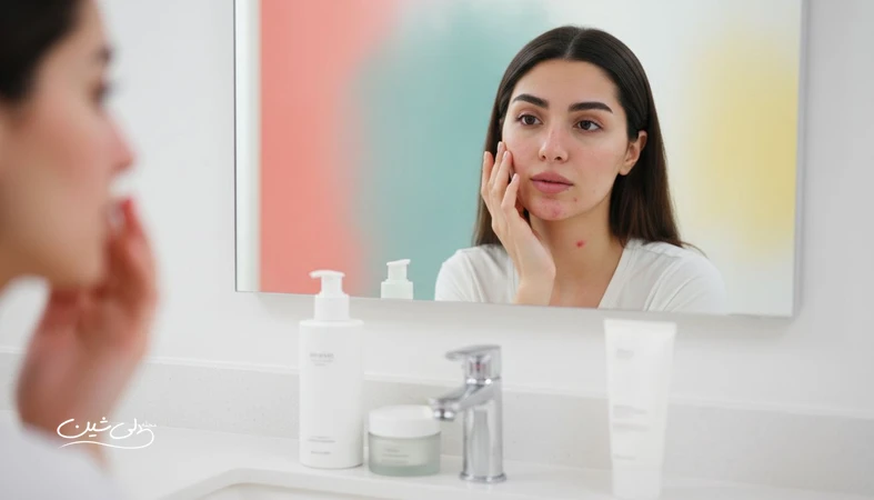 مدیریت واکنش پوست شامل جوش، لک و خشکی با روتین کم ریسک در محیط روشن و حرفه ای