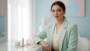 چهره با آرایش مینیمال و پوست شاداب برای نمایش مفهوم زیبایی طبیعی و شادابی بدون افراط