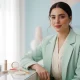چهره با آرایش مینیمال و پوست شاداب برای نمایش مفهوم زیبایی طبیعی و شادابی بدون افراط