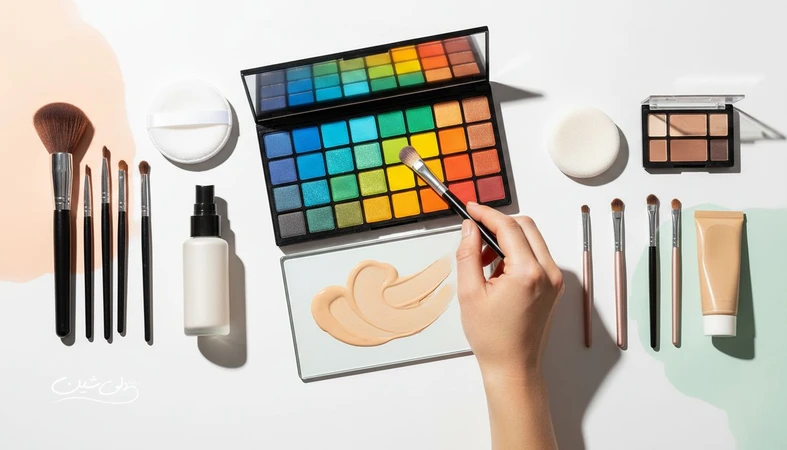 مقایسه محصولات و ابزار حرفه‌ای میکاپ با گزینه‌های مصرف روزانه روی میز آرایش، برای نشان دادن اینکه چه زمانی ابزار تخصصی تفاوت ایجاد می‌کند
