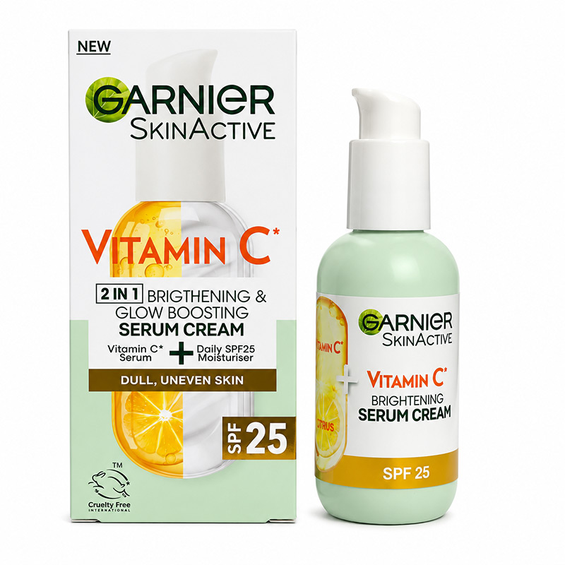 تصویر سرم ویتامین سی گارنیر (روشن کننده قوی و مرطوب کننده) spf50 ضدآفتاب