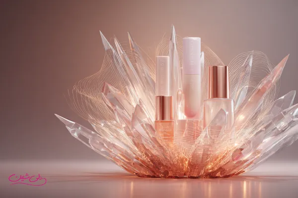 چیدمان لوکس محصولات آرایشی برای نقد محصول