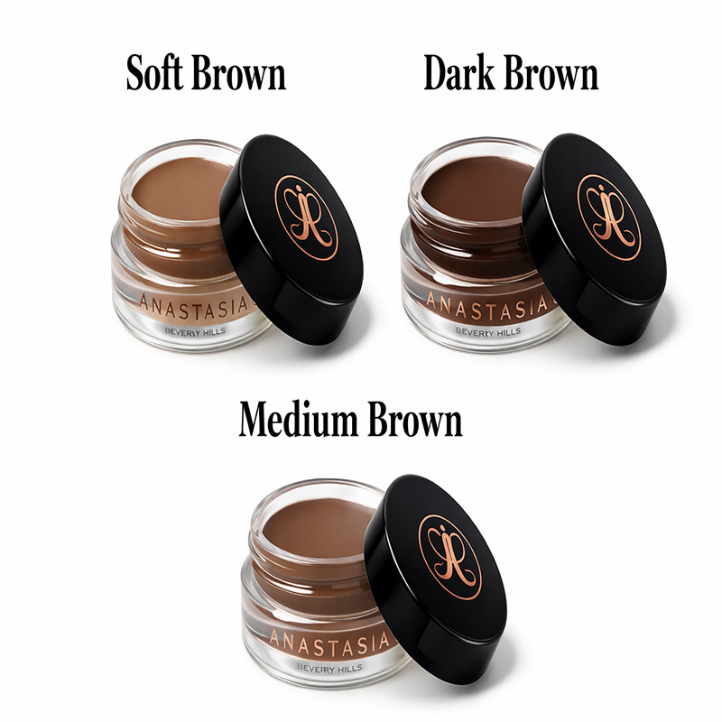 تصویر پماد ابرو آناستازیا 3 رنگ کاربردی | سافت برون|دارک برون|مدیوم برون