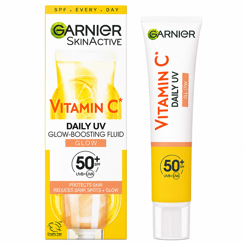 Original-Garnier-Vitamin-C-Tinted-Sunscreen-SPF-50 تصویر ضدآفتاب گارنیر ویتامین سی spf50 رنگی اورجینال